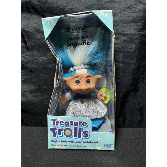 New TREASURE TROLL SNOWFIE Christmas Snow Elf Galoob Target 1998 Wishstone BOX - Picture 1 of 7